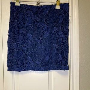 Crochet navy blue mini skirt